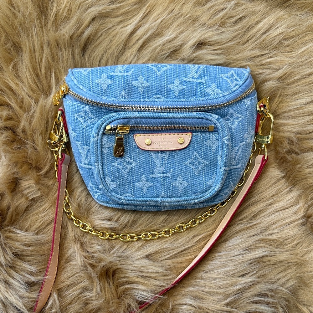 Blue Denim Crossbody Bag